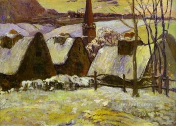  nieve Pintura Art%C3%ADstica - Pueblo bretón en la nieve Postimpresionismo Primitivismo Paisaje de Paul Gauguin